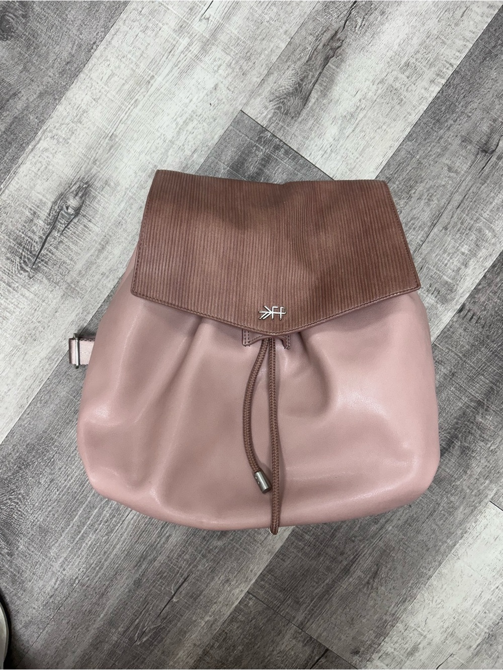 Freshly Picked Mauve Leather Drawcord Diaper Bag / Backpack